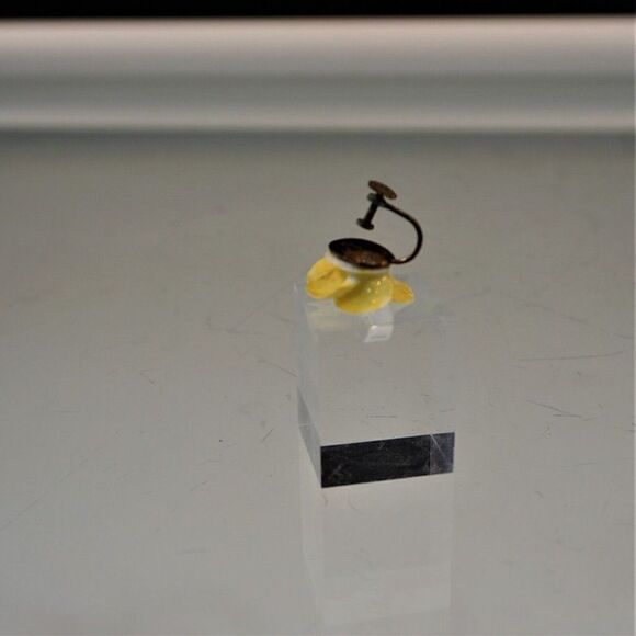 Vintage Coalport Porcelain Pansy Earring One SINGLE Screw Back AS IS For Crafts - Picture 3 of 9